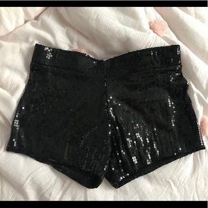 black sequin shorts